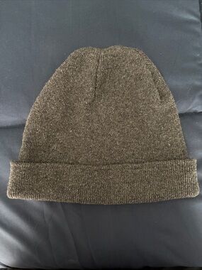 Men's Grey Knit Beanie - Cuffed Winter Hat